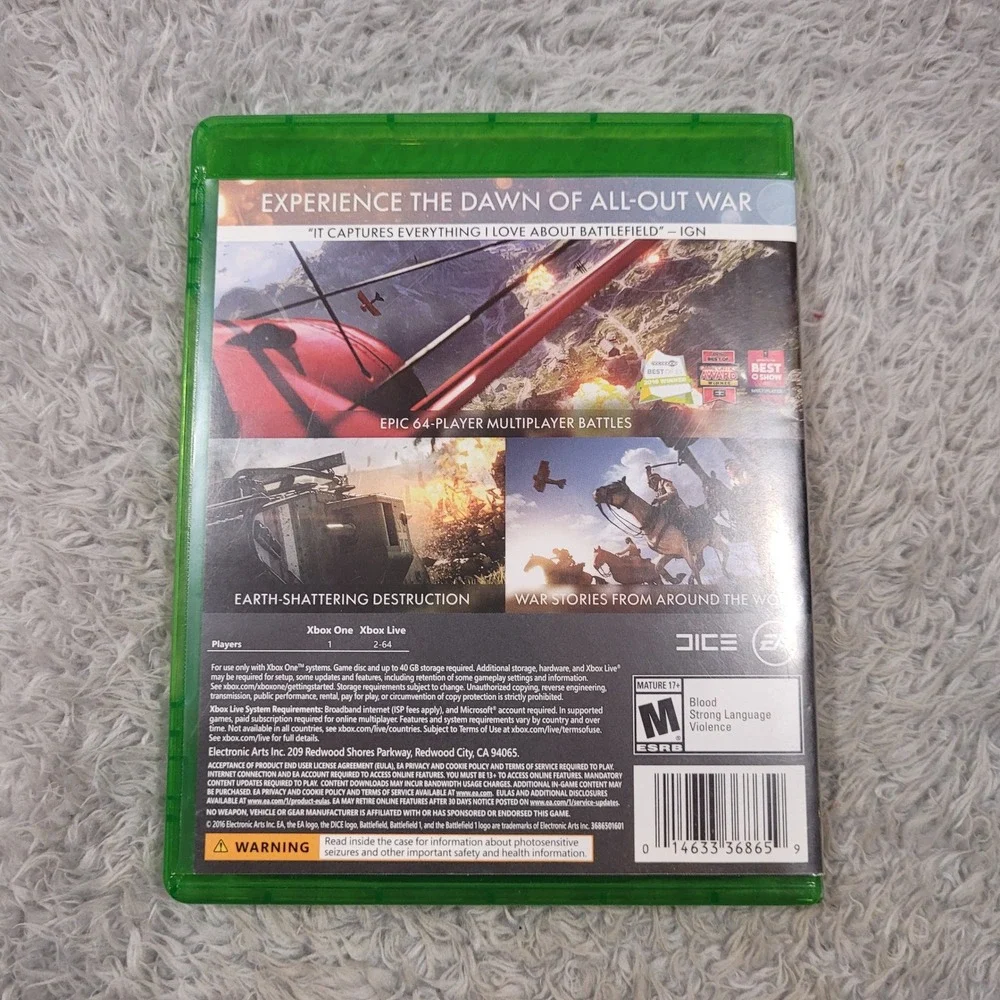 Battlefield 1 (Xbox One, 2016) Video Game